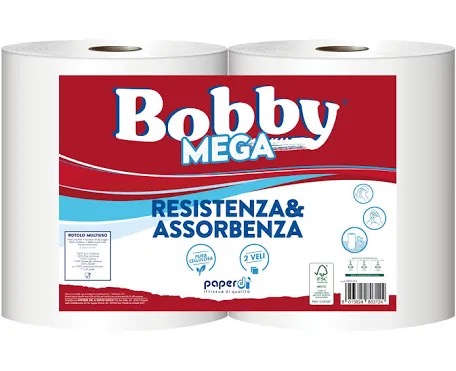 Bobina pz.2 in pura ovatta di cell.microgoffrata 2 veli 800 strappi