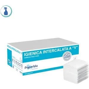 Carta igienica intercalata av in pura ovatta di cellulosa