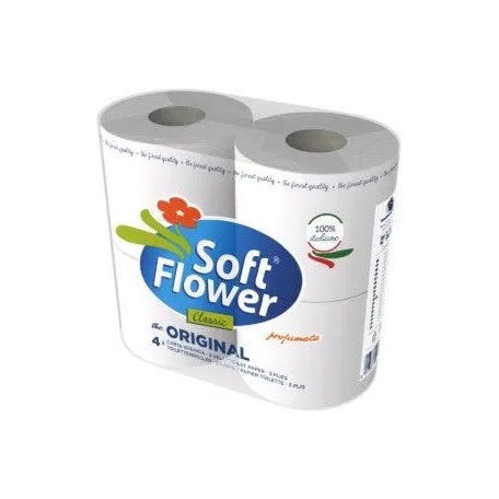 Carta Igienica Softflowers maxi rotolo 3 veli conf.15 da 4 rotoli