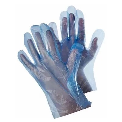 GUANTI MONOUSO BLU IN POLIETILENE CPE TAGLIA L. PZ .100