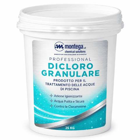 Piscine, Idromassaggi e Saune Agente Clorante per Piscina – Dicloro Granulare – 25kg